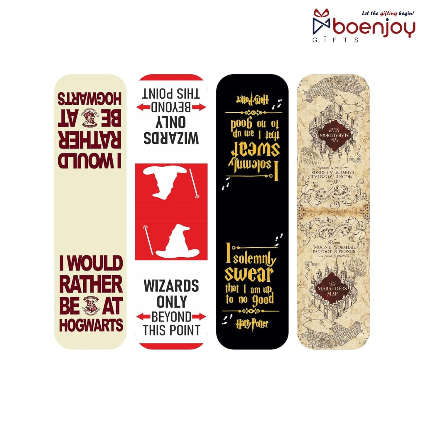 Harry Potter Bookmark Set of 10-8 Magnetic Bookmarks + 2 Paper Bookmarks for Book Lovers, Aesthetic Bookmarks, Magnetic Bookmarks for Readers (11 x 2.9 cm) (Quotes)