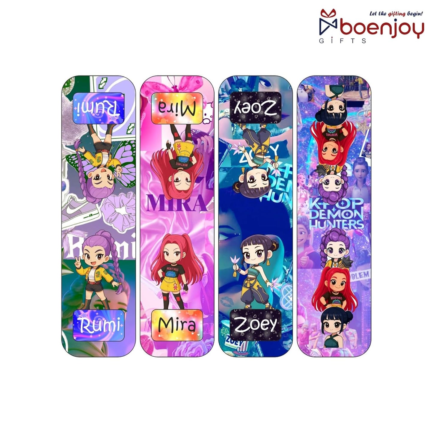 K POP Demon Hunters Bookmark Set of 10-8 Magnetic Bookmarks + 2 Paper Bookmarks for Book Lovers, Aesthetic Bookmarks, Magnetic Bookmarks for Readers (11 x 2.9 cm) New