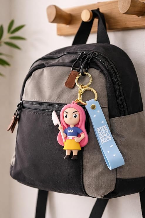 K POP Demon Hunters Keychains- Cute Anime Key Ring for Girls | Silicone Key Chain, Bag Charm | Stylish Gift for Kids & Women
