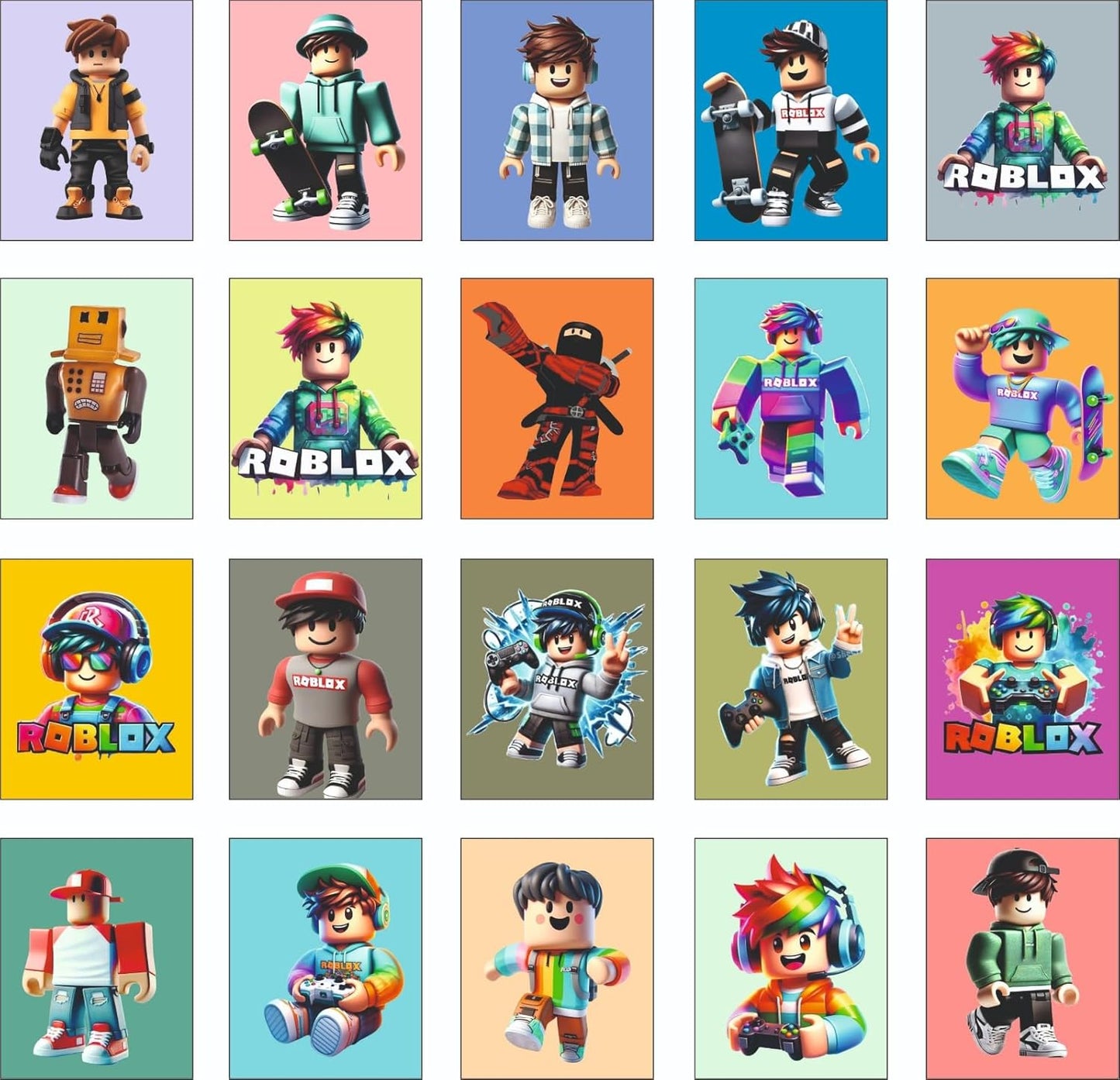 Roblox Kids Fridge Magnet Set, Refrigerator Magnets | Fun Collectible Gift & Home Décor (Pack of 20) 4x5 cm