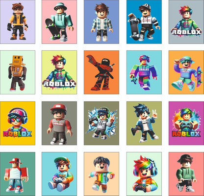 Roblox Kids Fridge Magnet Set, Refrigerator Magnets | Fun Collectible Gift & Home Décor (Pack of 20) 4x5 cm