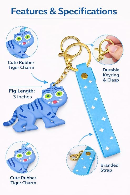 Demon Hunter Keychains- Cute Anime Key Ring for Girls | Silicone Key Chain, Bag Charm | Stylish Gift for Kids & Women