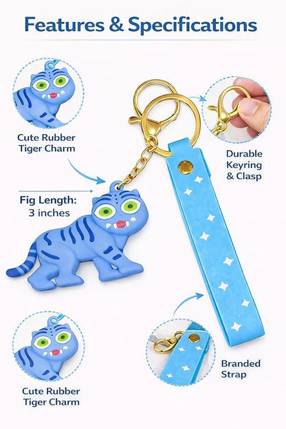 Demon Hunter Keychains- Cute Anime Key Ring for Girls | Silicone Key Chain, Bag Charm | Stylish Gift for Kids & Women