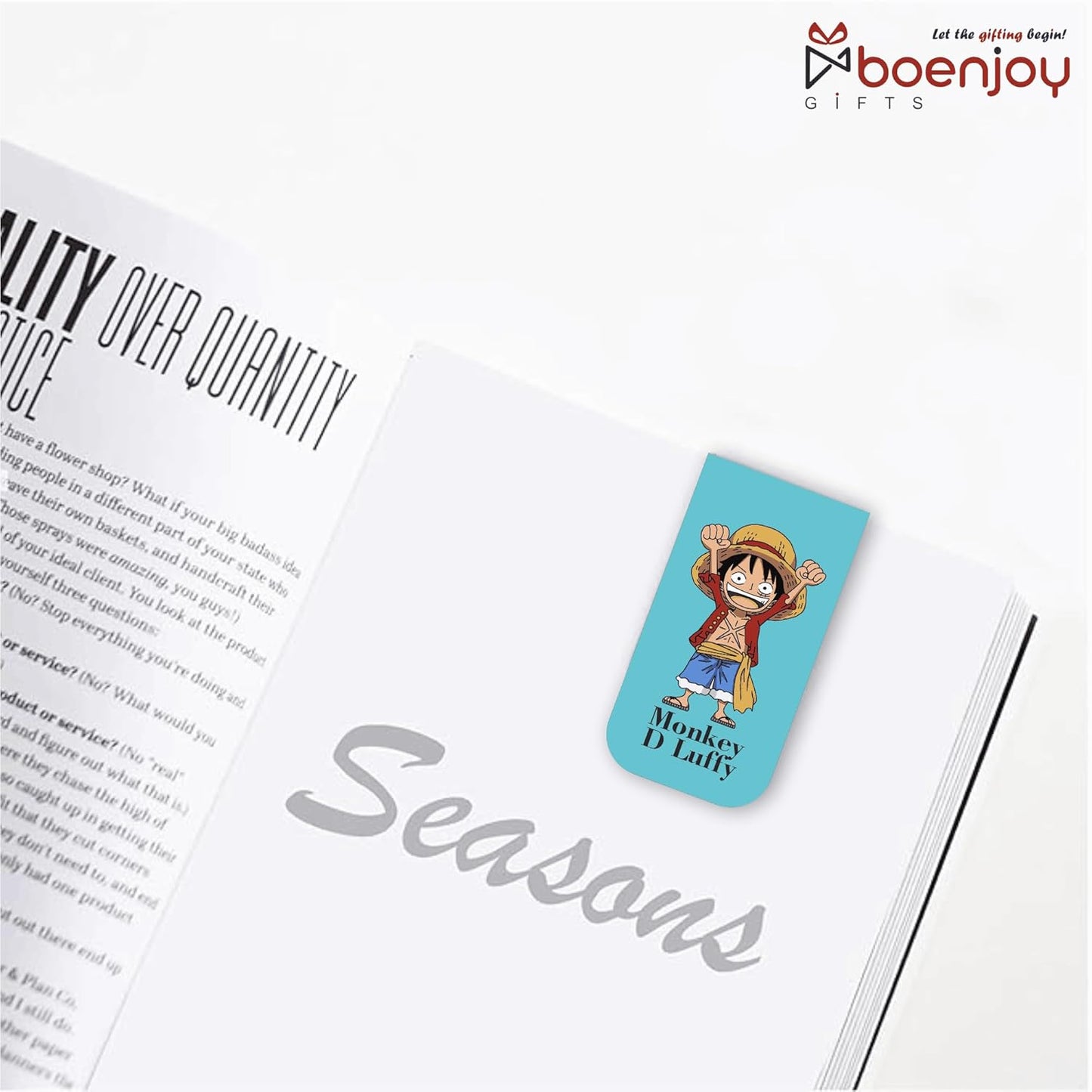 One Piece Bookmark Set of 10-8 Magnetic Bookmarks + 2 Paper Bookmarks for Book Lovers, (11 x 2.9 cm)