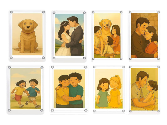 Pack of 8, Magnetic Acrylic Photo Frame – Double Side Display | 2.5x3.5 inch Clear Picture Frame | Strong Magnet, Personalize & Swap Photos – Vertical & Horizontal Use (Photo Not Included)