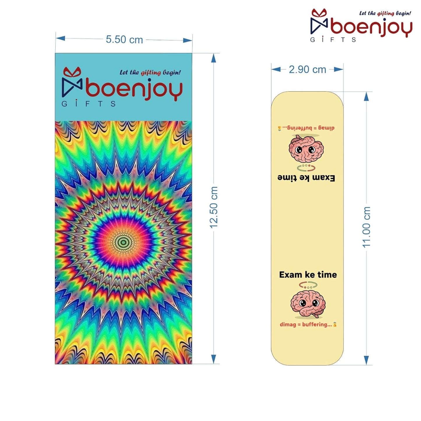 Exam Mode Bookmark Set of 10-8 Magnetic Bookmarks + 2 Paper Bookmarks for Book Lovers, Aesthetic Bookmarks, Magnetic Bookmarks for Readers (11 x 2.9 cm)