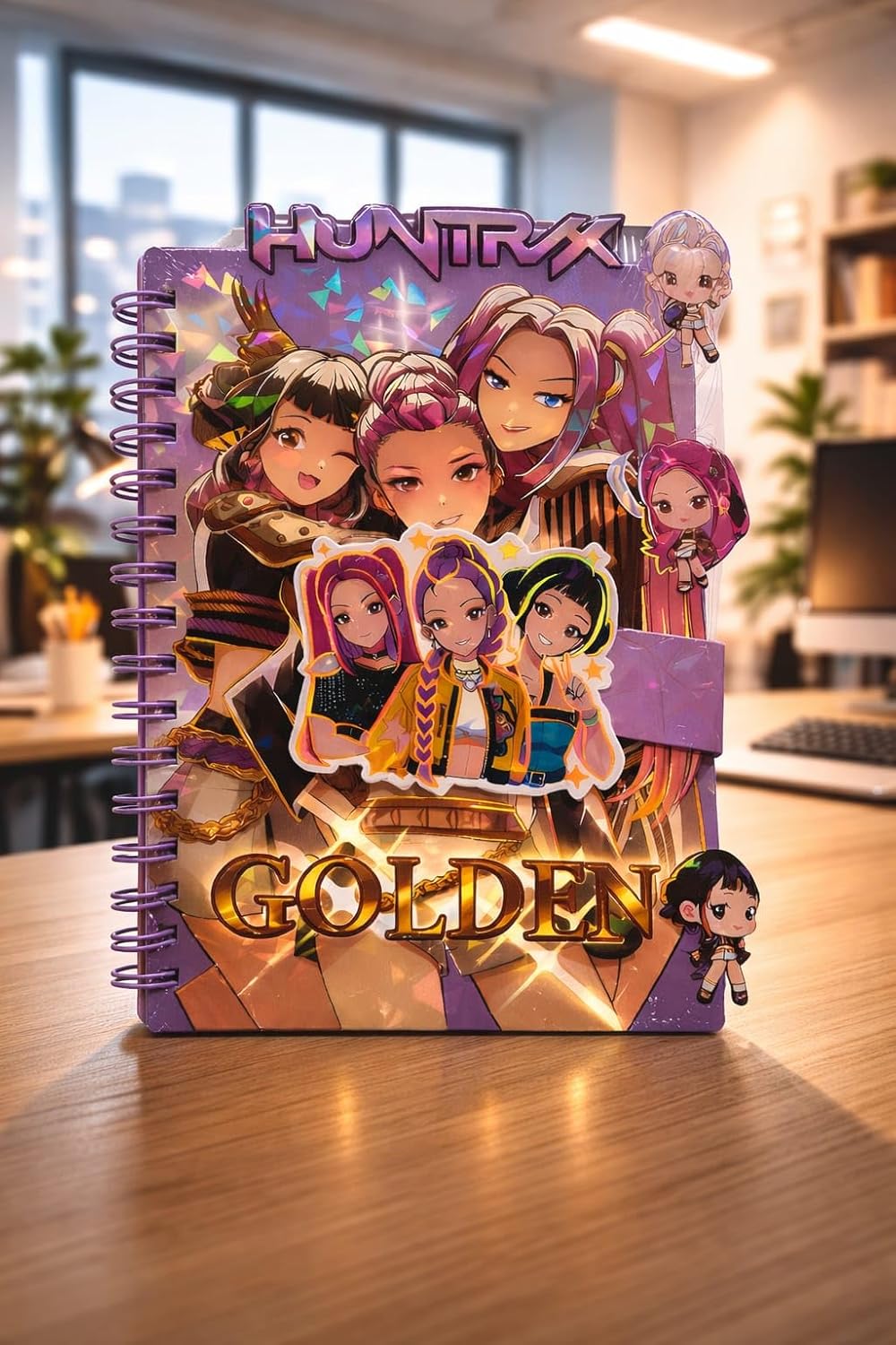 K-POP Demon Hunters Anime A5 Spiral Diary | Premium Hard Cover Writing Journal | Cute Demon Diary for Teens Girls, Boys, Students and Birthday Gift
