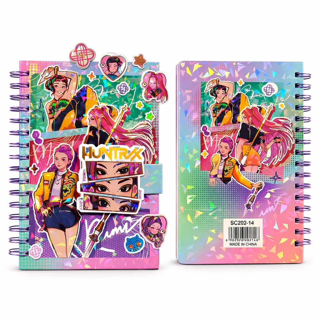 K-POP Demon Hunter Anime A5 Spiral Notebook | Premium Hard Cover Writing Journal | Cute Demon Diary for Teens Girls Boys | Birthday Gift