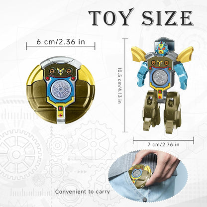 Transforming Spinner Robot Toy Set of 10 for Boys & Girls | 6 CM Plastic Spinning Toy (Random Design ) Cod Not Available