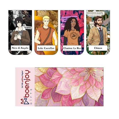 Percy Jackson Bookmark Set of 10-8 Magnetic Bookmarks + 2 Paper Bookmarks for Book Lovers, Aesthetic Bookmarks, Magnetic Bookmarks for Readers (11 x 2.9 cm