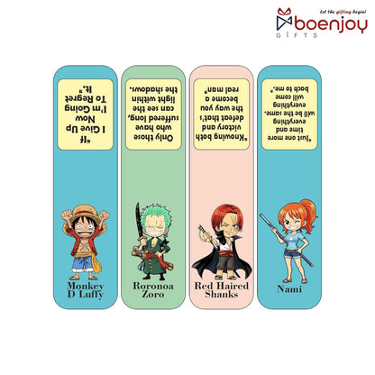 One Piece Bookmark Set of 10-8 Magnetic Bookmarks + 2 Paper Bookmarks for Book Lovers, (11 x 2.9 cm)