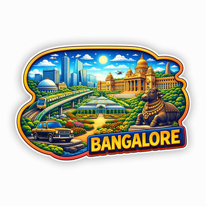 Bengalore MDF Wood Fridge Magnet, Refrigerator Magnets | Decorative Kitchen Magnets | Decorative Collectible for Home & Office (Pack of 1) 10x6 cm