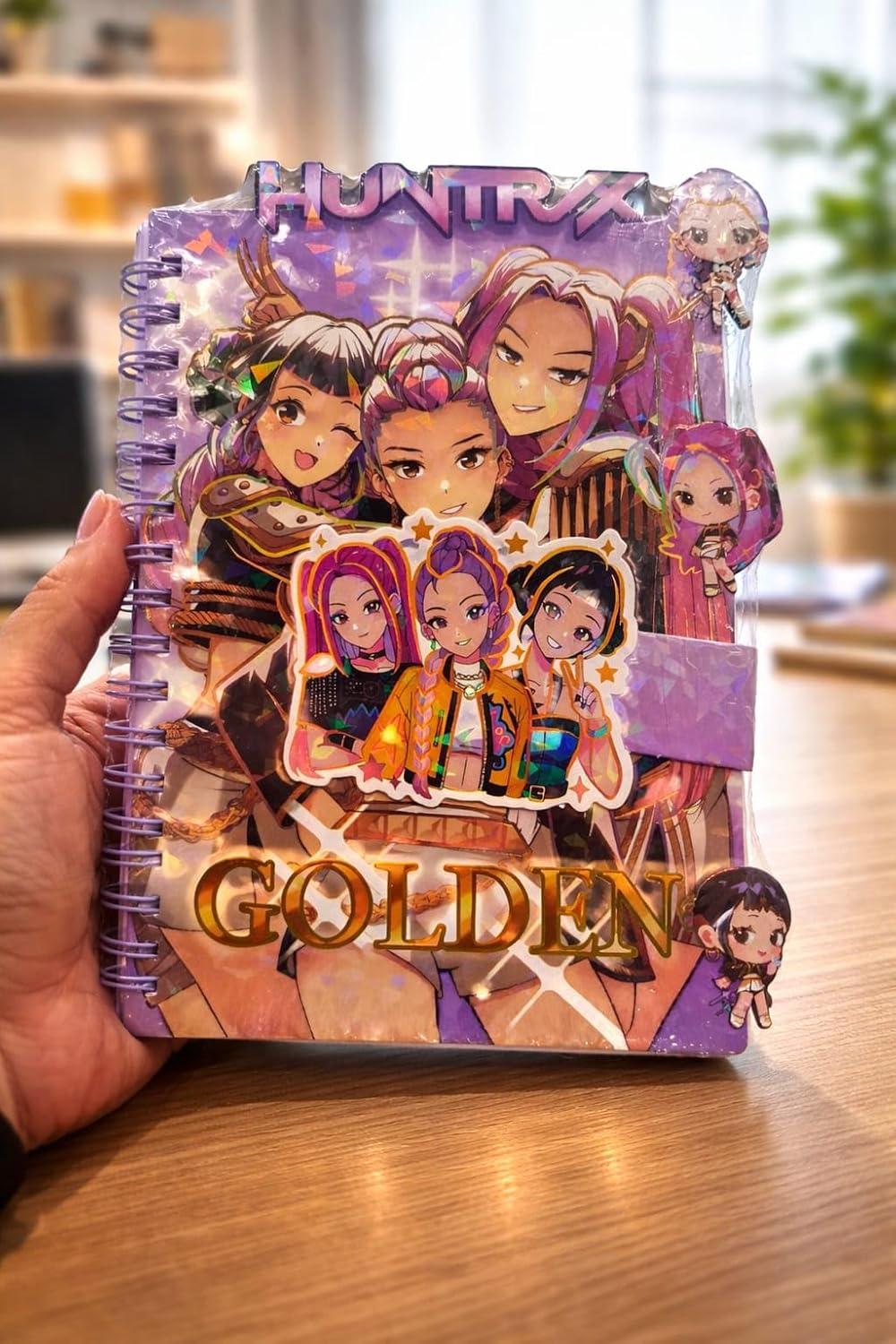 K-POP Demon Hunters Anime A5 Spiral Diary | Premium Hard Cover Writing Journal | Cute Demon Diary for Teens Girls, Boys, Students and Birthday Gift