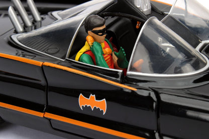 Jada Toys 98259 1966 Classic TV Series Batmobile With Batman And Robin Figures 1/24 Scale Diecast Model, Multicolor ( COD NOT AVAILABLE)