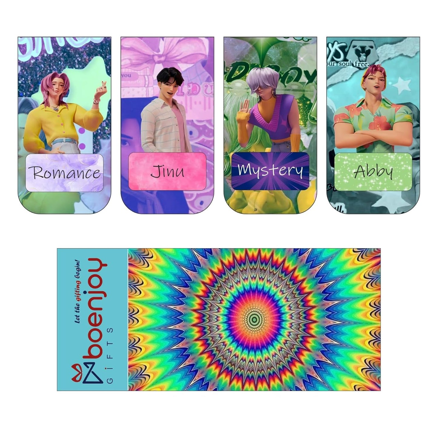 K POP Demon Hunters Saja Boys Bookmark Set of 10-8 Magnetic Bookmarks + 2 Paper Bookmarks for Book Lovers, Aesthetic Bookmarks, Magnetic Bookmarks for Readers (11 x 2.9 cm) New