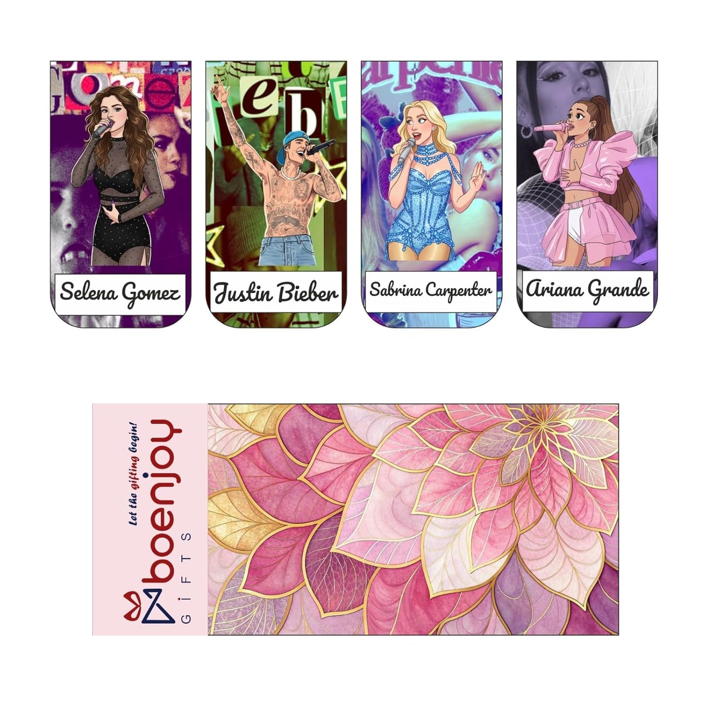 Pop Icon Bookmark Set of 10-8 Magnetic Bookmarks + 2 Paper Bookmarks for Book Lovers, (11 x 2.9 cm)