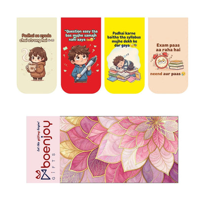 Exam Mode Bookmark Set of 10-8 Magnetic Bookmarks + 2 Paper Bookmarks for Book Lovers, Aesthetic Bookmarks, Magnetic Bookmarks for Readers (11 x 2.9 cm)