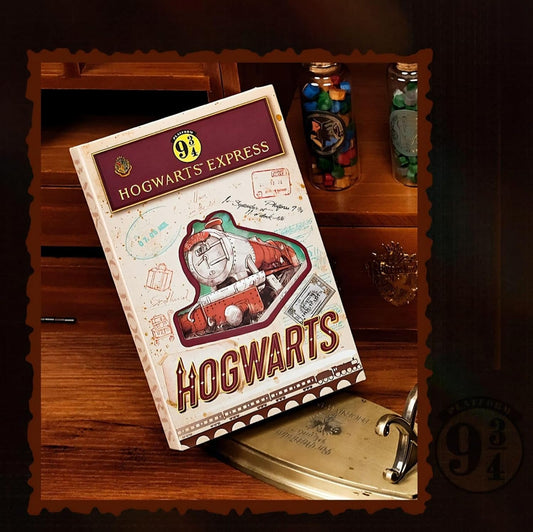 Harry Potter Hardcover Journal Diary, Vintage Writing Paper Notebook, 92 sheets Magnetic Cover (192 Pages) Size 5 * 7 inch (Platform 9 3/4)