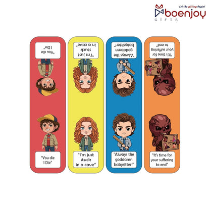 Stranger Things Bookmark Set of 10-8 Magnetic Bookmarks + 2 Paper Bookmarks for Book Lovers, Aesthetic Bookmarks, Magnetic Bookmarks for Readers (11 x 2.9 cm) Chbbi