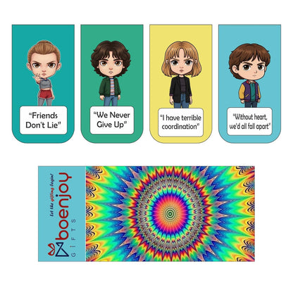 Stranger Things Bookmark Set of 10-8 Magnetic Bookmarks + 2 Paper Bookmarks for Book Lovers, Aesthetic Bookmarks, Magnetic Bookmarks for Readers (11 x 2.9 cm) Chbbi