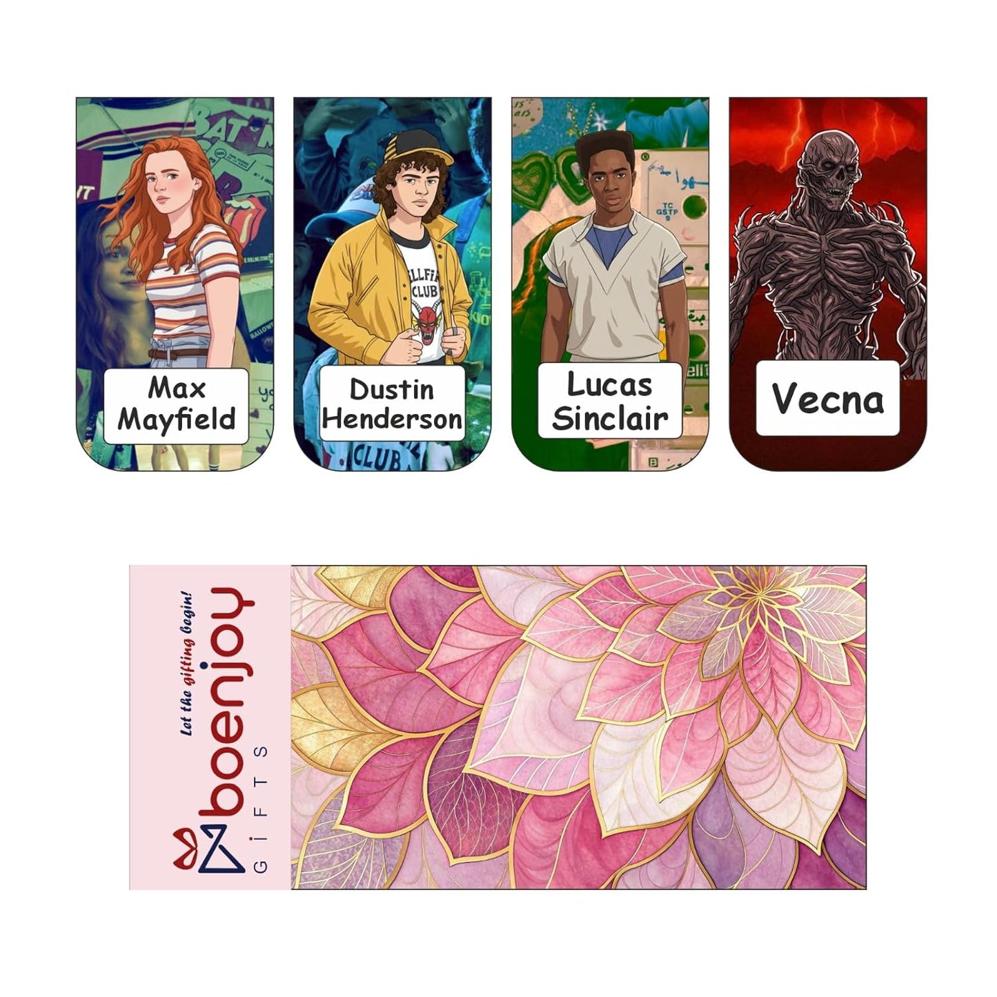 Stranger Things Bookmark Set of 10-8 Magnetic Bookmarks + 2 Paper Bookmarks for Book Lovers, (11 x 2.9 cm)