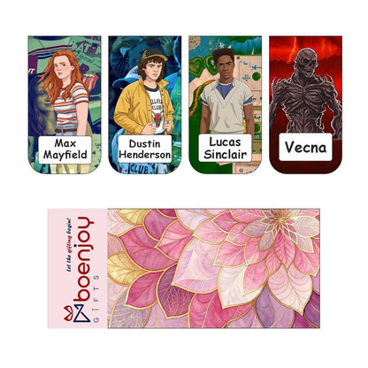 Stranger Things Bookmark Set of 10-8 Magnetic Bookmarks + 2 Paper Bookmarks for Book Lovers, (11 x 2.9 cm)