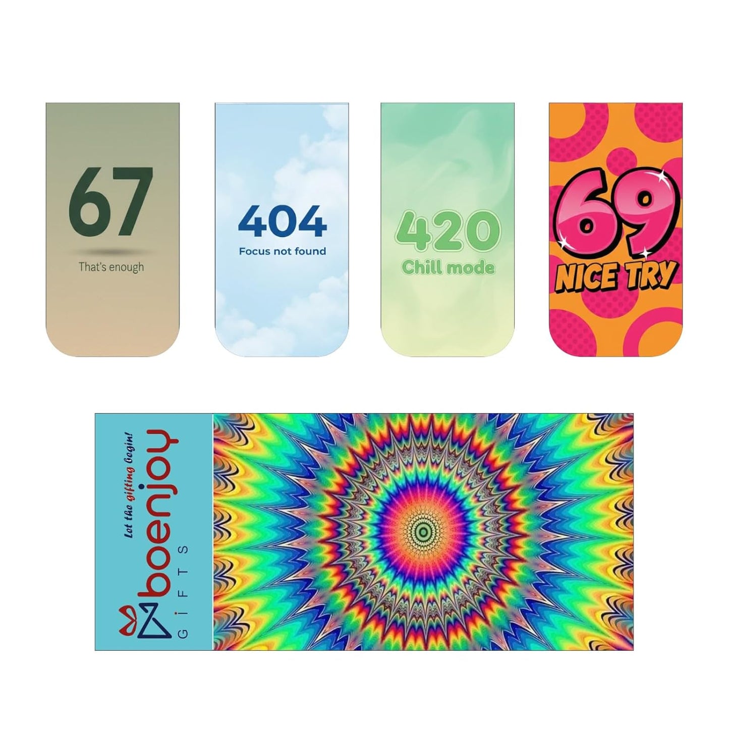 Number Mood Bookmark Set of 10-8 Magnetic Bookmarks + 2 Paper Bookmarks for Book Lovers, Aesthetic Bookmarks, Magnetic Bookmarks for Readers (11 x 2.9 cm)