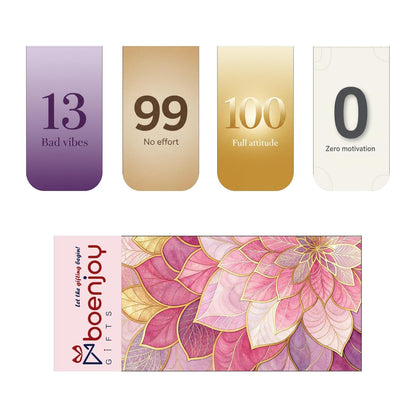 Number Mood Bookmark Set of 10-8 Magnetic Bookmarks + 2 Paper Bookmarks for Book Lovers, Aesthetic Bookmarks, Magnetic Bookmarks for Readers (11 x 2.9 cm)