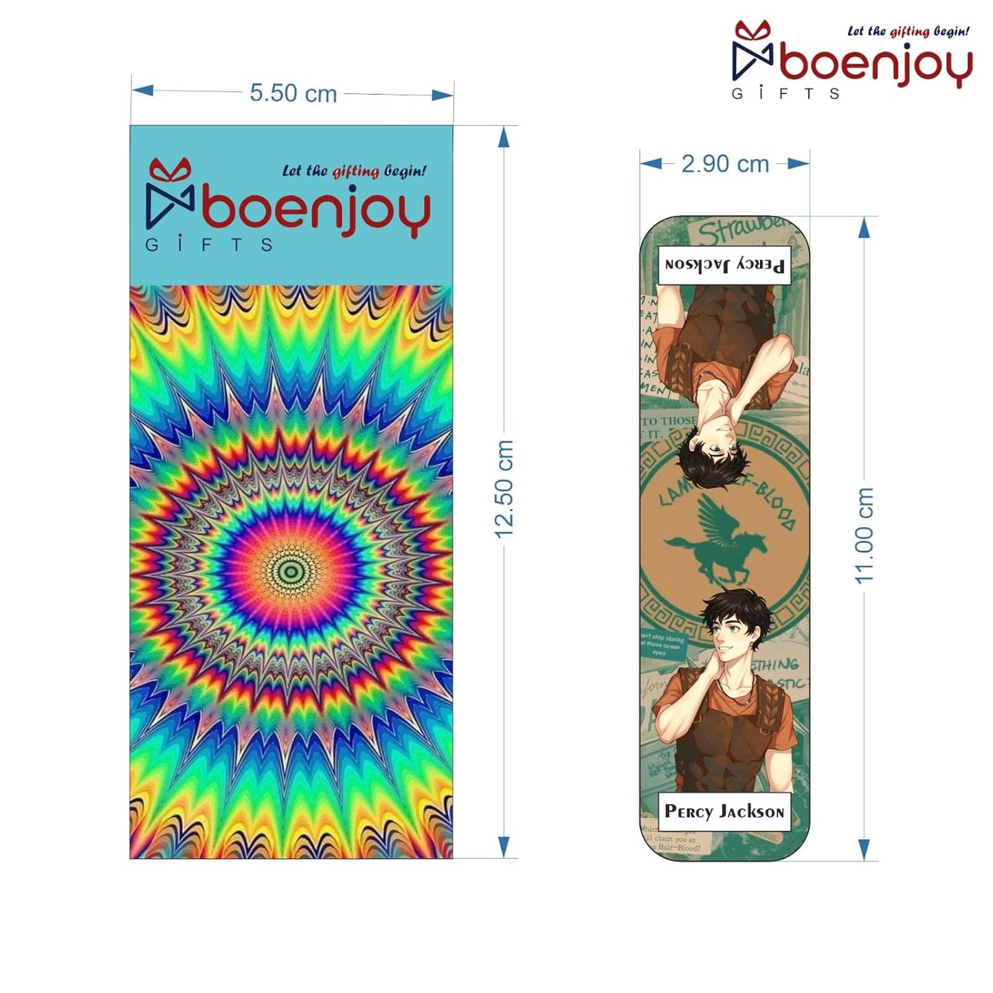 Percy Jackson Bookmark Set of 10-8 Magnetic Bookmarks + 2 Paper Bookmarks for Book Lovers, (11 x 2.9 cm)