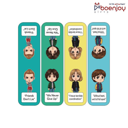 Stranger Things Bookmark Set of 10-8 Magnetic Bookmarks + 2 Paper Bookmarks for Book Lovers, Aesthetic Bookmarks, Magnetic Bookmarks for Readers (11 x 2.9 cm) Chbbi