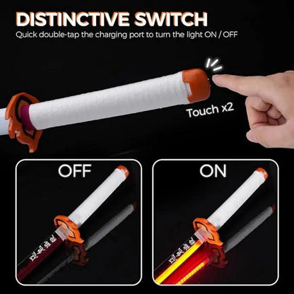 104CM Katana Samurai Sword with Scabbard – Decorative Cosplay Katana Sword for Anime, Ninja Costume, Halloween & Collectors(Zenitsu)