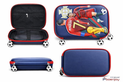 Cristiano Ronaldo Football Theme Zip Pouch | Large Capacity Organizer Case for School, Travel & Accessories | Premium Fabric Zipper Pouch for Boys & Kids | 24 x 17 cm