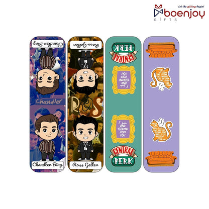 Friends Chibi Bookmark Set of 10-8 Magnetic Bookmarks + 2 Paper Bookmarks for Book Lovers, Aesthetic Bookmarks, Magnetic Bookmarks for Readers (11 x 2.9 cm)