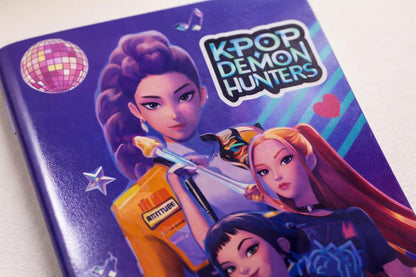 K POP Demon Hunters Stationery Gift Pack for Kids – Cute Notebook, Pen & Badge Set | Cartoon Theme Study Kit | Gift for Girls Boys Students
