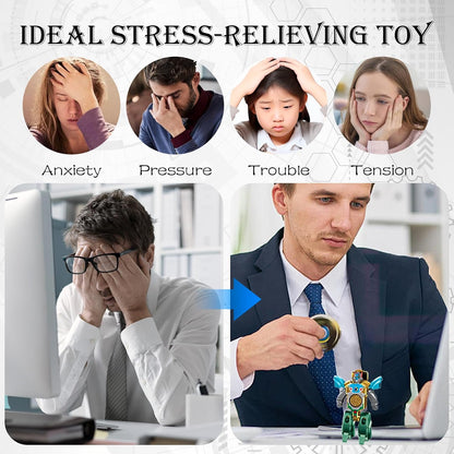 Transforming Spinner Robot Toy Set of 10 for Boys & Girls | 6 CM Plastic Spinning Toy (Random Design ) Cod Not Available