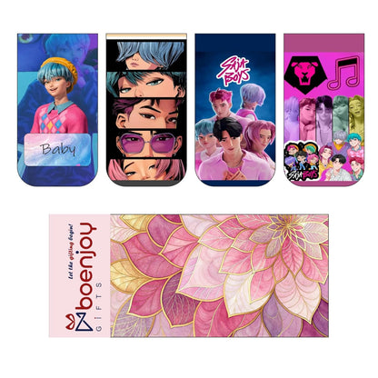 K POP Demon Hunters Saja Boys Bookmark Set of 10-8 Magnetic Bookmarks + 2 Paper Bookmarks for Book Lovers, Aesthetic Bookmarks, Magnetic Bookmarks for Readers (11 x 2.9 cm) New