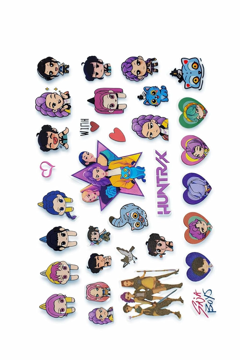 K POP Demon Hunters Sticker Notebook for Kids & Teens | Spiral Bound Sticker Book with Cute Demon Stickers | Reusable Scrapbook Diary for Girls Boys | Gift for Anime & Demon Fans (250 Stickers)