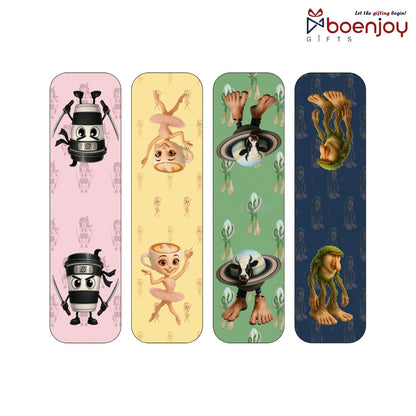 Italian Brainrot Bookmark Set of 10-8 Magnetic Bookmarks + 2 Paper Bookmarks for Book, Bombardino Crocodilo, tralalero tralala, Ballerina Cappuccina Funny Page Markers (11 x 2.9 cm)