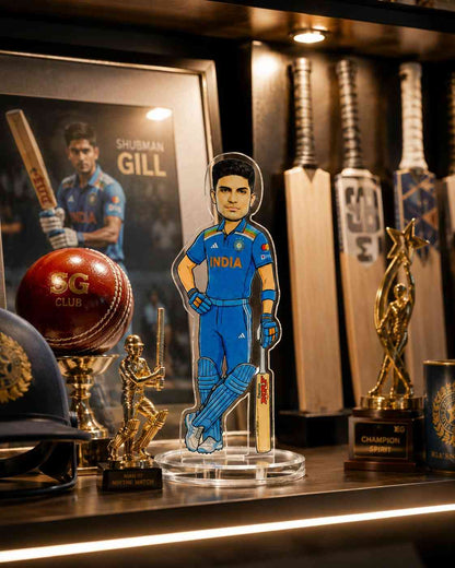 Shubman Gill India Cricket Team Acrylic Standee 15cm | Premium Collectible Desk Decor for Cricket Fans | Gift for Men, Boys & Sports Lovers