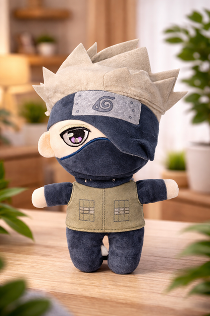 Naruto Kakashi Hatake Plush Toy 25cm | Anime Soft Toy | Naruto Inspired Stuffed Doll | Soft Velvet Fabric | Kids & Anime Fans Gift