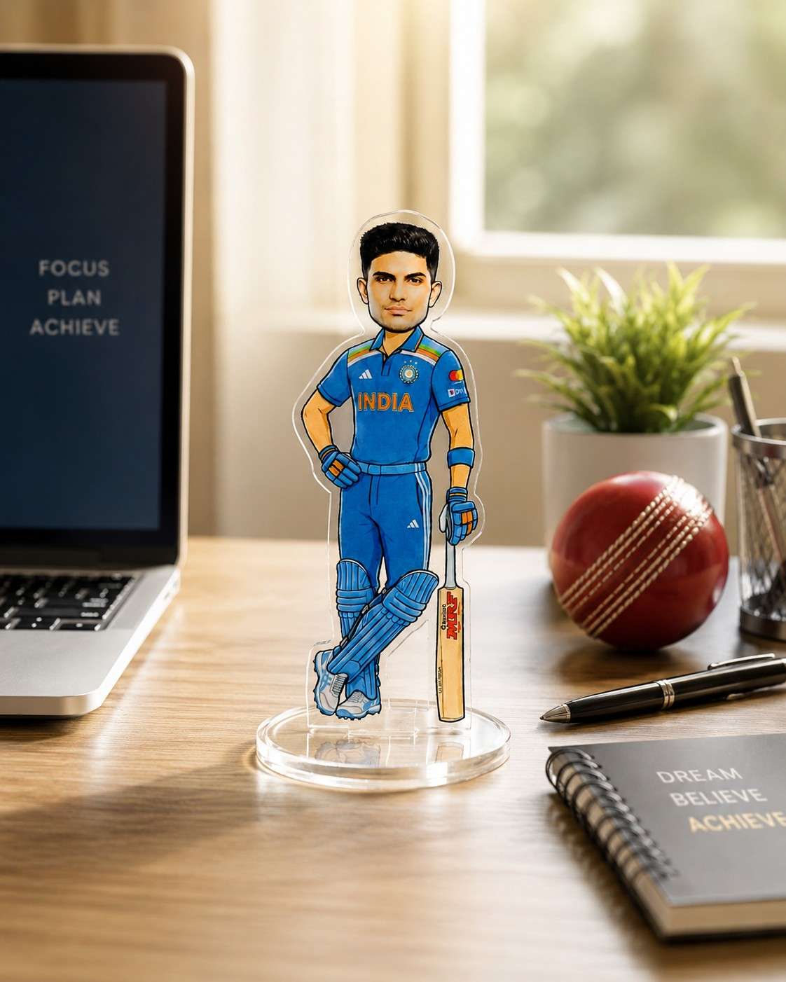 Shubman Gill India Cricket Team Acrylic Standee 15cm | Premium Collectible Desk Decor for Cricket Fans | Gift for Men, Boys & Sports Lovers