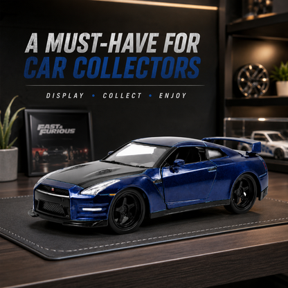 Jada Fast & Furious Brian’s Nissan GT-R (R35) 1:24 Scale Die-Cast Model Car – Metallic Blue Collectible( COD NOT AVAILABLE)