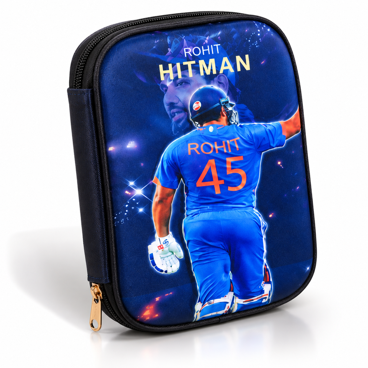 Rohit Sharma Cricket Theme Pencil Pouch & Pencil Case | Cricket Stationery Organizer for Kids | Sports Pencil Case for School