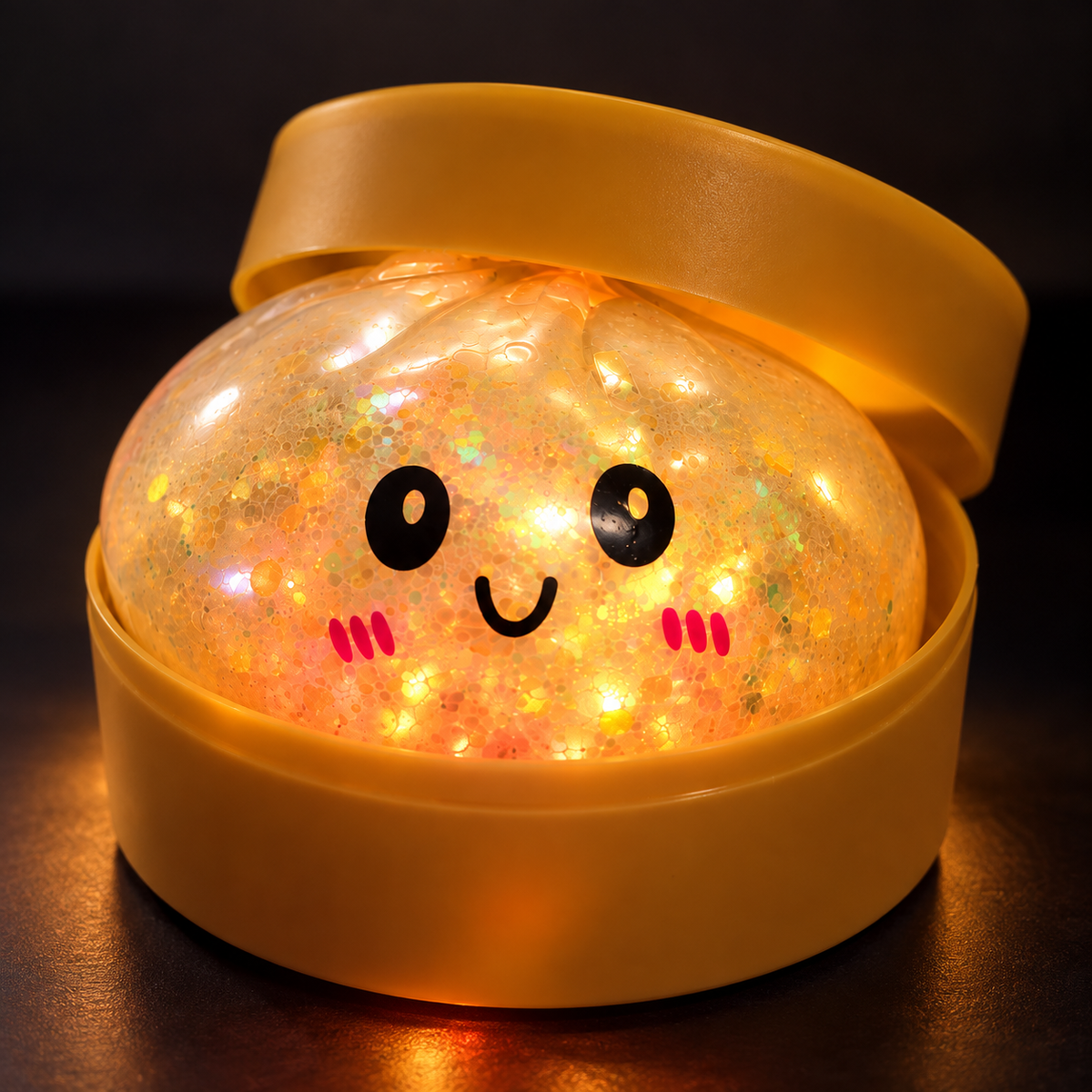 Cute Momo Squishy Toy with Storage Box, Light Up Soft Squeeze Toy for Kids & Adults – 1 Pc ( Cod Not Availble)
