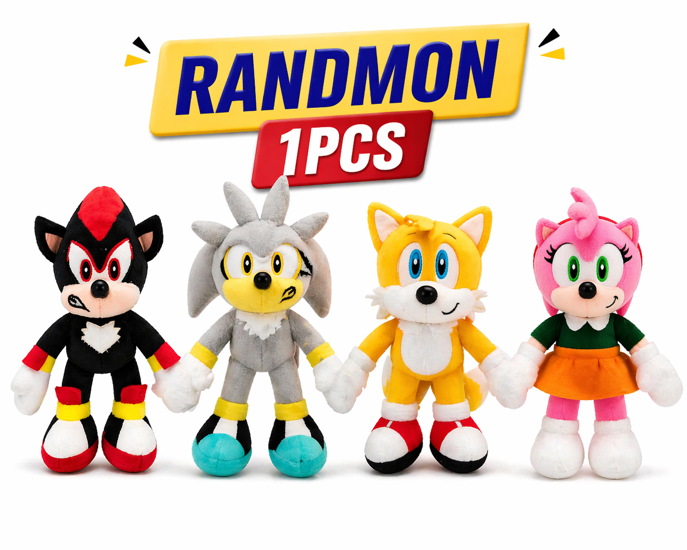 Sonic Plush Toy Set Shadow, Silver, Tails & Amy Rose Soft Toys (Rand Boenjoy Gifts Sonic Plush Toy Set Shadow, Silver, Tails & Amy Rose Soft Toys (Rand Boenjoy Gifts