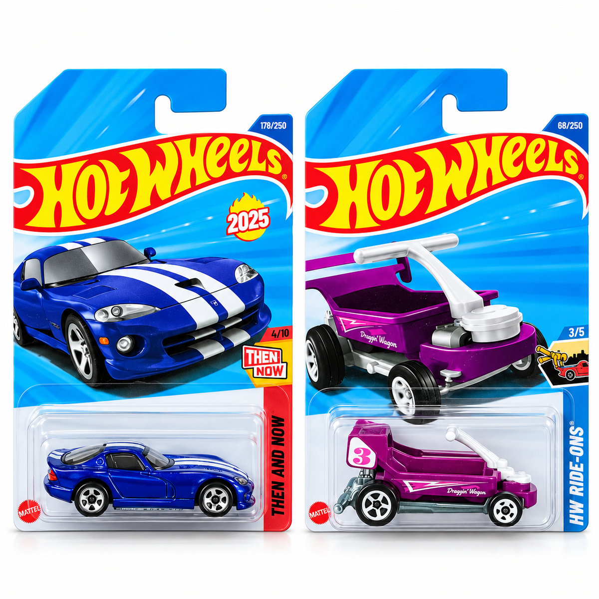Hot Wheels Blue Sports Car & Purple Draggin’ Wagon Die-Cast Toy Cars | Collectible Miniature Vehicles – COD Not Available