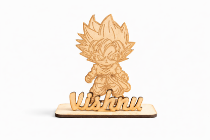Personalized Anime Wooden MDF Name Stand | Custom Laser Engraved Name Plate | Desk Decor Gift for Kids & Anime Lovers | Unique Birthday Gift | Wooden Customized Name Stand (13x14 cm)