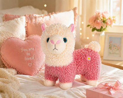 Luna the Cozy Alpaca Plush Toy (32cm) – Ultra Soft Cute Pink Llama Stuffed Animal for Kids, Gifts & Room Decor