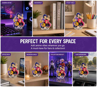 K-Pop Demon Hunters Acrylic Standee – Rumi, Mira & Zoey Desk Decor | Anime Acrylic Figure for Desk, Shelf & Car Dashboard