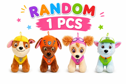 Paw Patrol Style Plush Toy Set – Cute Dog Soft Toys for Kids (4 Characters), Cuddly Stuffed Toys Gift for Babies & Children Random 1 pcs